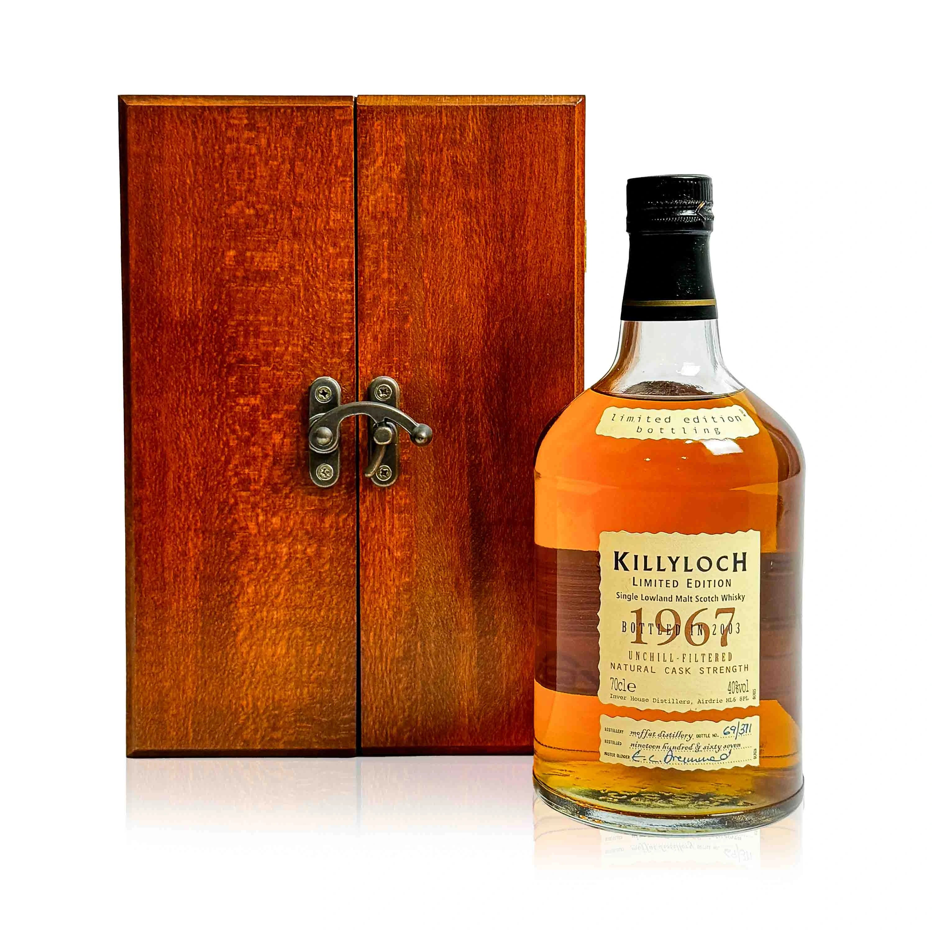 Killyloch 1967 36 Years Single Lowland Malt Scotch Whisky Bottle