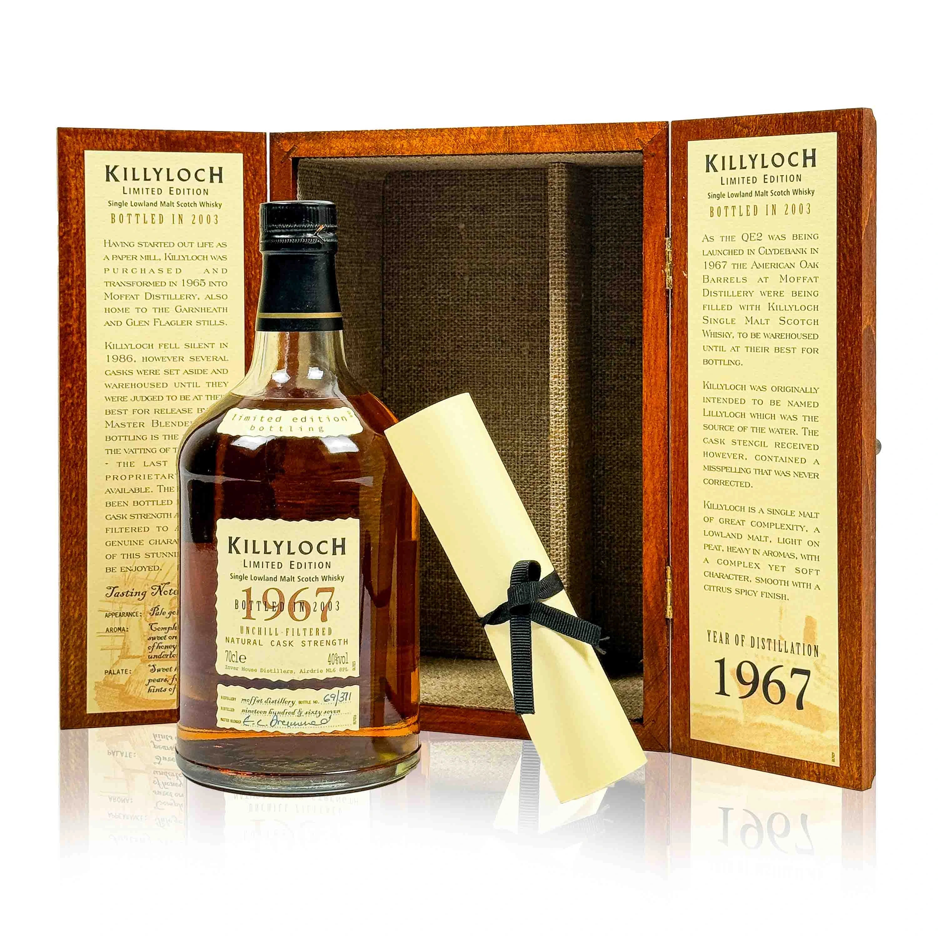 Killyloch 1967 36 Years Single Lowland Malt Scotch Whisky Pack