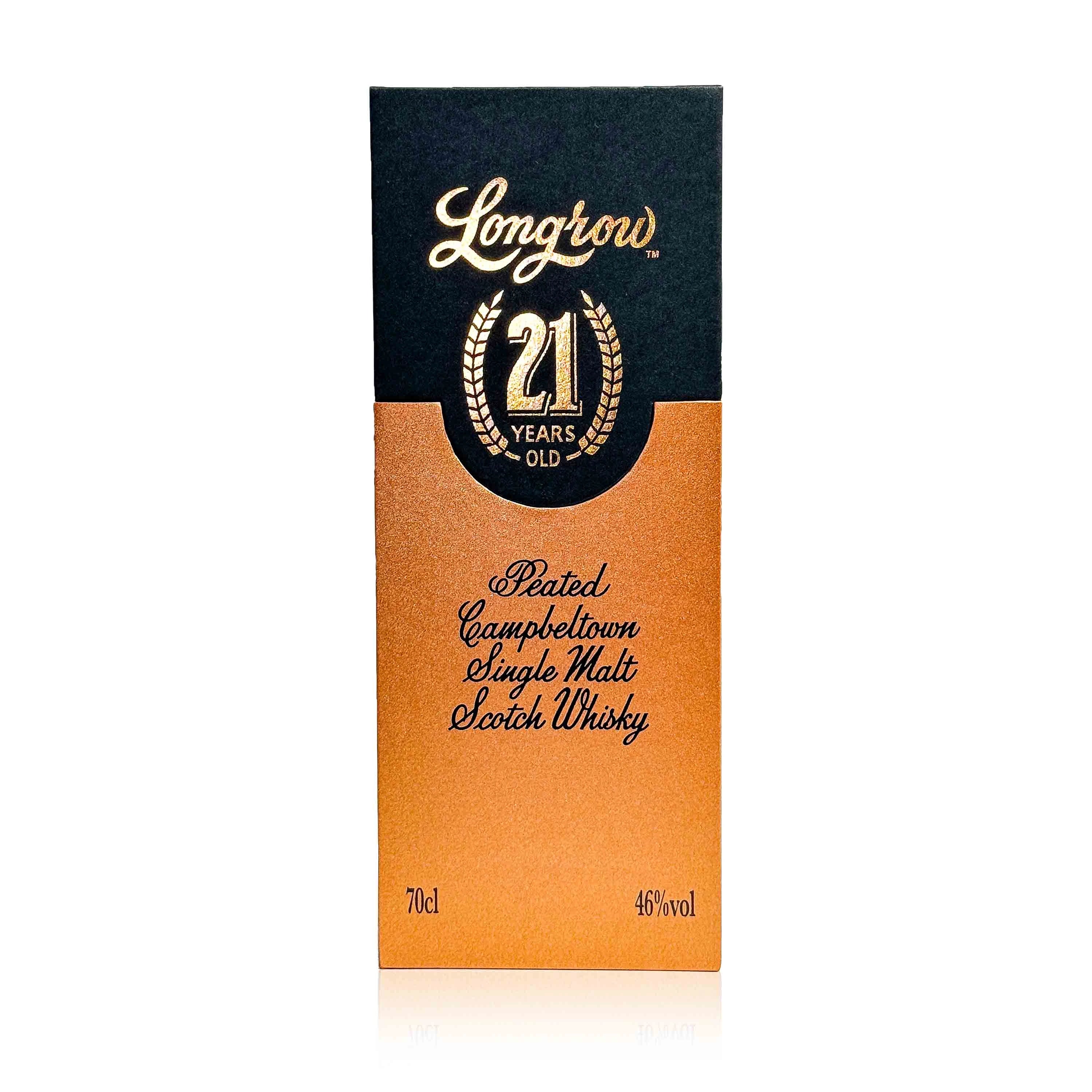 Longrow 21 Years Old Single Malt Scotch Whisky Bottle Pack